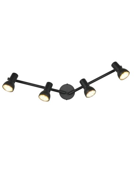 Regleta Techo 4 Focos Sencilla CANTAR Negro | LeonLeds
