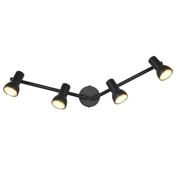 Regleta Techo 4 Focos Sencilla CANTAR Negro | LeonLeds