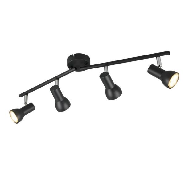 Regleta Techo 4 Focos Sencilla CANTAR Negro | LeonLeds