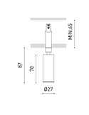 Foco magético Empotrable 18º, MAGNETIC 24V FIT 27 SPOT, 4,5W 2700K/3000K/4000K