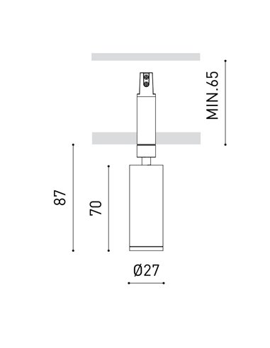 Spot magnétique encastrable 18º, MAGNETIC 24V FIT 27 SPOT, 4,5W 2700K/3000K/4000K