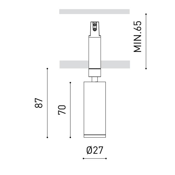 Foco magético Empotrable 18º, MAGNETIC 24V FIT 27 SPOT, 4,5W 2700K/3000K/4000K