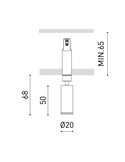 Foco magéntico Empotrable 12º, MAGNETIC 24V FIT 20 SPOT, 2,1W 2700K/3000K/4000K