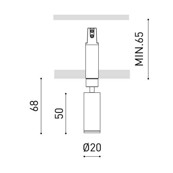 Foco magéntico Empotrable 12º, MAGNETIC 24V FIT 20 SPOT, 2,1W 2700K/3000K/4000K