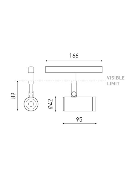Foco LED de carril 48º COCO 48V FLOOD, 8,7W 1200Lm, DIM DALI/DIM ON BOARD, 2700K3000K/4000K