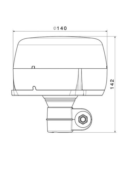 Dimensions Rotatif Flexible LED Ambre Rotatif Lumière avec Support DIN14620B 9V-32V Atlas Balise Flexible Original Claas 212420