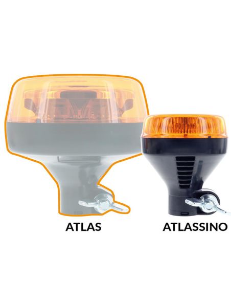 💡 Rotativo LED Mini ATLASSINO – Compacto y Económico con Fijación DIN y Luz Flash Ámbar DIN 14620 10-30 VDC