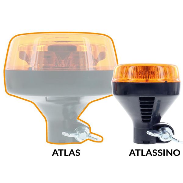 💡 Rotativo LED Mini ATLASSINO – Compacto y Económico con Fijación DIN y Luz Flash Ámbar DIN 14620 10-30 VDC