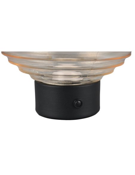 Lámpara Mesa LED Cristal Ámbar EARL Recargable USB 3000K | LeonLeds