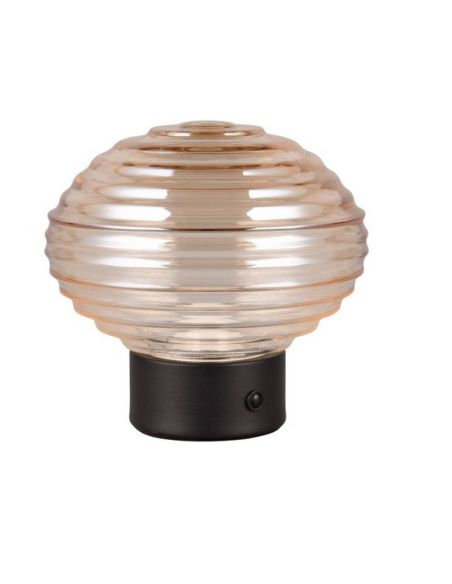 Candeeiro de mesa Vidro LED Amber Crystal USB recarregável 3000K | LeonLeds