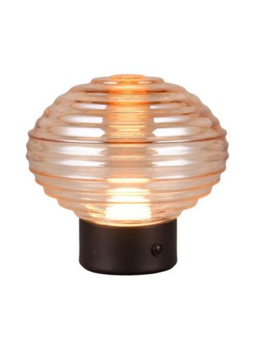 Candeeiro de mesa Vidro LED Amber Crystal USB recarregável 3000K | LeonLeds