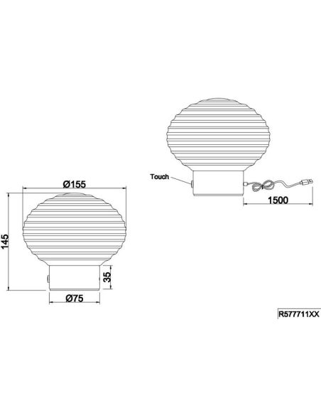 Candeeiro de mesa Vidro LED Amber Crystal USB recarregável 3000K | LeonLeds