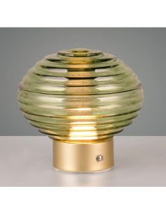 Lámpara Sobremesa LED Cristal Verde EARL Recargable USB 3000K | LeonLeds 2