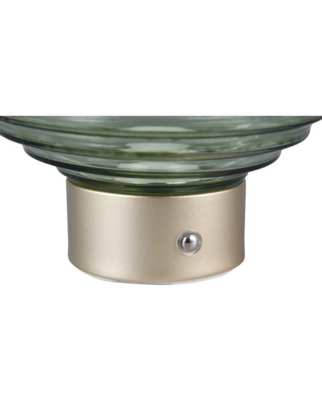 Lámpara Sobremesa LED Cristal Verde EARL Recargable USB 3000K | LeonLeds
