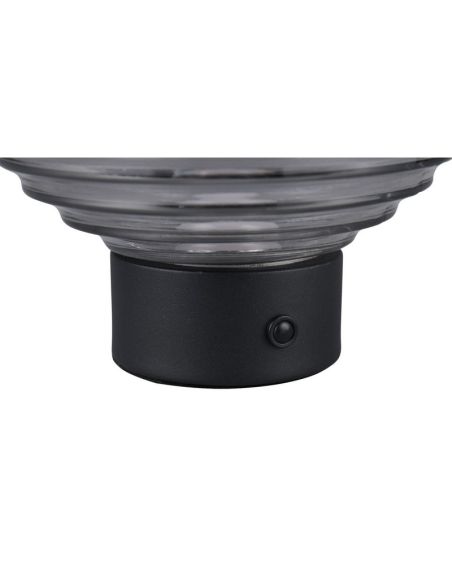 Lámpara Mesa LED Cristal Ahumado EARL Recargable USB 3000K | LeonLeds