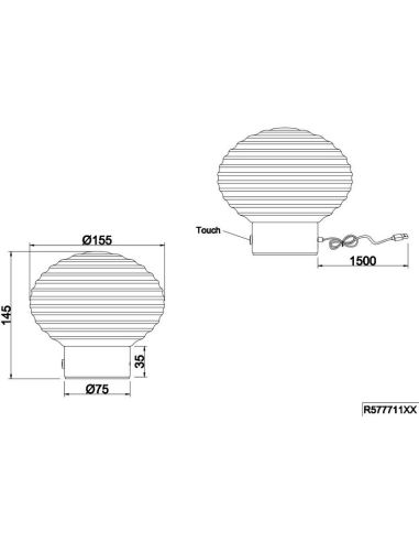 Candeeiro de Mesa LED EARL Vidro...