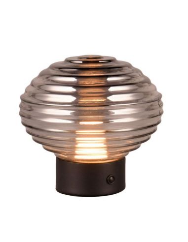 Lampe de Table LED en Verre Cannelé...