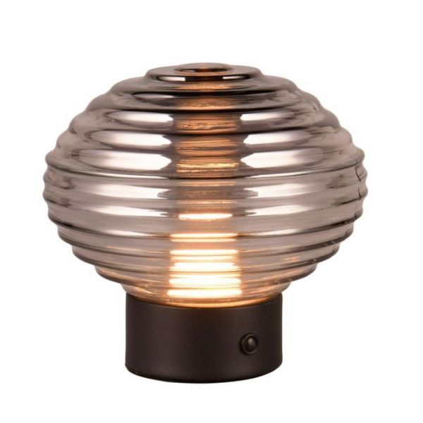 Lampe de Table LED en Verre Cannelé...