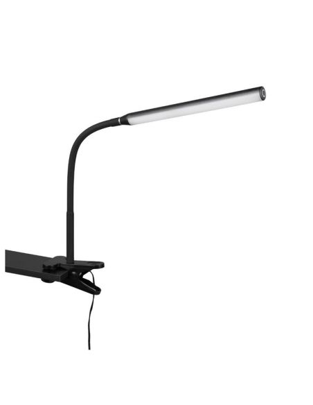 Flexo LED con Pinza NEVADA Negro Regulable y Táctil 600lm | LeonLeds
