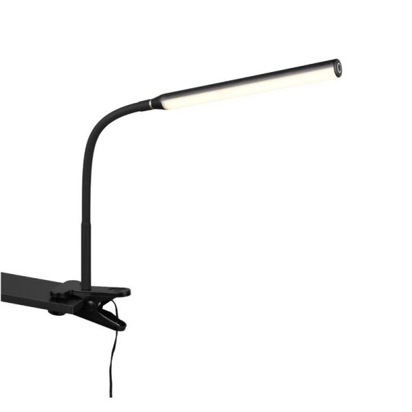 Flexo LED con Pinza NEVADA Negro Regulable y Táctil 600lm | LeonLeds