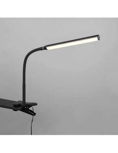 Flexo LED avec Pince NEVADA Noir Intensité Variable et Tactile 600lm | LeonLeds