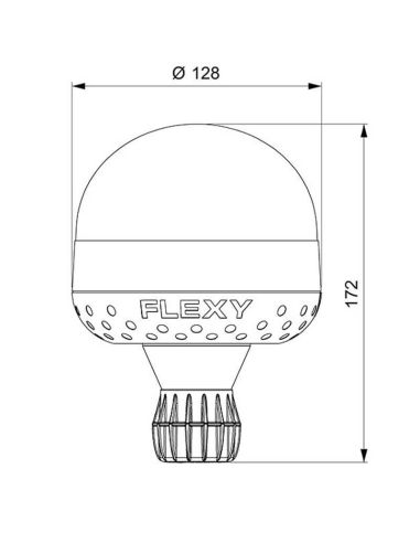 Medidas D16151 💡 Flexível E-Venus LED Rotativo – Flash Duplo DIN 14620