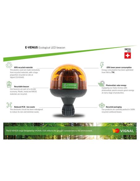 D16151 💡 Flexível E-Venus LED Rotativo – Flash Duplo DIN 14620