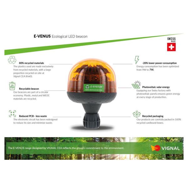 D16151 💡 Rotativo LED E-Venus Flexible – Doble Flash DIN 14620