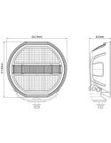Medidas Luz de Conducción LED Auxiliar VIGNAL 9" 144W – Iluminación Potente Posición Blanca, Luz Ambar + Largo Alcance A y HR