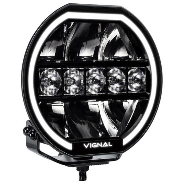 Feu de route auxiliaire à LED VIGNAL 9" 144 W – Éclairage de position blanc puissant, lumière orange + longue portée A et HR