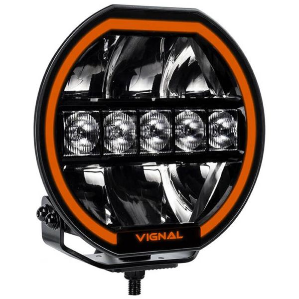 VIGNAL Feu de Conduite Auxiliaire LED 9" 144W - Éclairage de Position Blanc Puissant, Lumière Ambre + Longue Portée A et HR