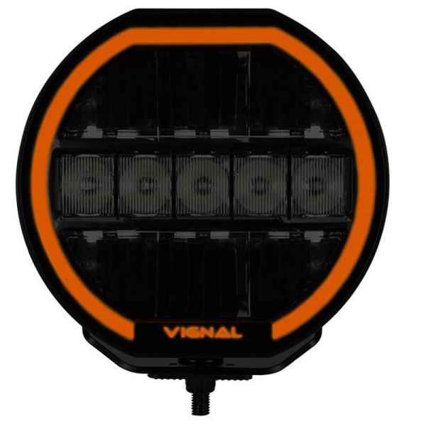 VIGNAL Feu de Conduite Auxiliaire LED 9" 144W - Éclairage de Position Blanc Puissant, Lumière Ambre + Longue Portée A et HR