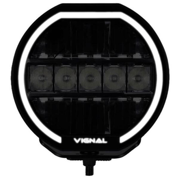 VIGNAL Feu de Conduite Auxiliaire LED 9" 144W - Éclairage de Position Blanc Puissant, Lumière Ambre + Longue Portée A et HR