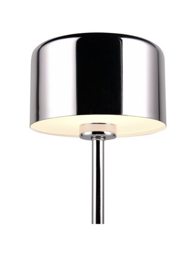 Candeeiro de mesa LED sem fios JEFF cromado recarregável USB-C 3000K | LeonLeds