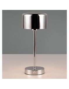 Lampe de table LED JEFF sans fil Chrome rechargeable USB-C 3000K | LeonLeds 2