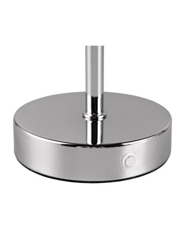 Lámpara Sobremesa LED Sin Cables JEFF Cromo Recargable USB-C 3000K | LeonLeds