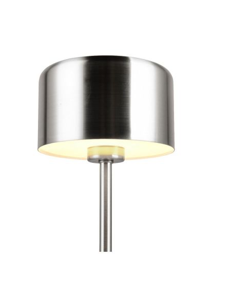 Lampe de table LED JEFF en nickel rechargeable USB-C 3000K | LéonLeds