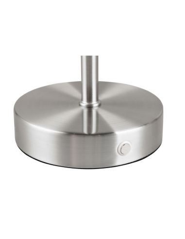 Candeeiro de mesa LED JEFF níquel recarregável USB-C 3000K | LeonLeds