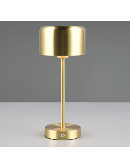 Lámpara Sobremesa LED JEFF Táctil Bronce Recargable USB-C 3000K | LeonLeds