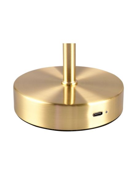 Lampe de Table LED JEFF Tactile Bronze Rechargeable USB-C 3000K | LeonLeds