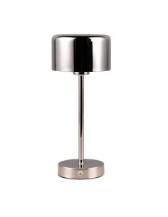 Candeeiro de mesa LED sem fios JEFF cromado recarregável USB-C 3000K | LeonLeds