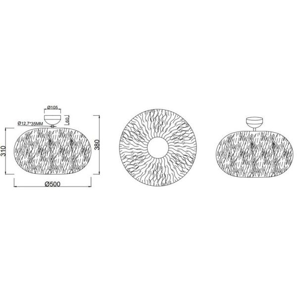 Plafón Techo FURRY Esponjoso Ø50cm 2xE27 max. 10W | LeonLeds