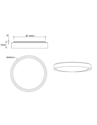 Plafón LED Redondo FELIX Ø40cm 24W 2500lm Regulable | LeonLeds