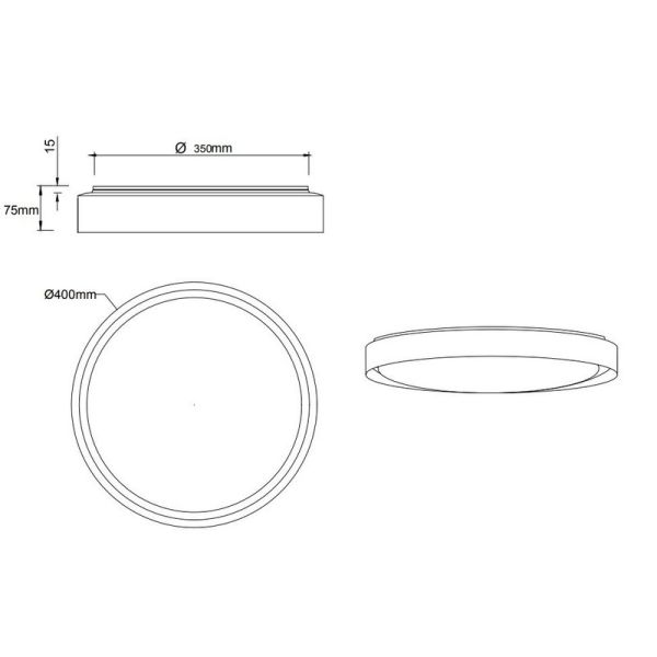 Plafón LED Redondo FELIX Ø40cm 24W 2500lm Regulable | LeonLeds