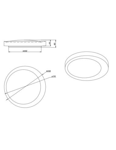 Plafón LED ALETA Ø45cm Regulable Luz Nocturna 24W | LeonLeds