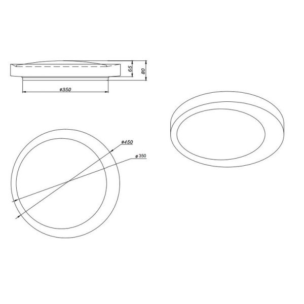 Plafón LED ALETA Ø45cm Regulable Luz Nocturna 24W | LeonLeds