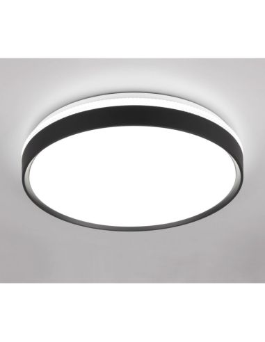 Plafón LED Techo Redondo SPACY Ø47cm 33W 3800lm Negro | LeonLeds