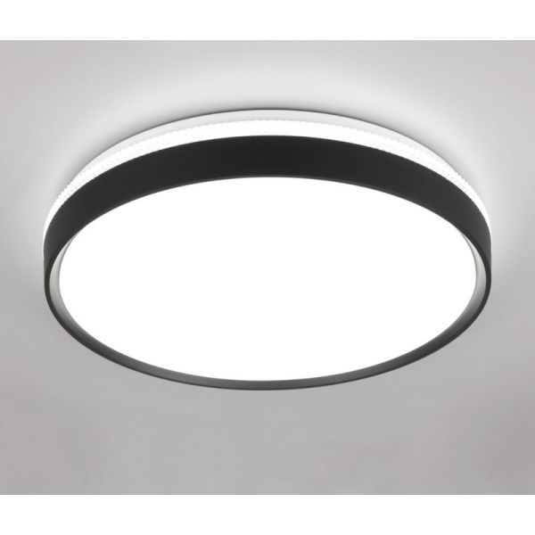 Plafonnier LED Rond SPACY Ø47cm 33W 3800lm Noir | LeonLeds