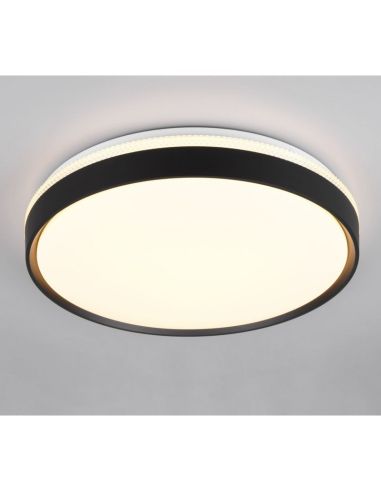 Plafón LED Techo Redondo SPACY Ø47cm 33W 3800lm Negro | LeonLeds