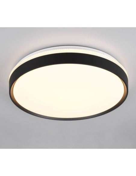 Plafon LED redondo SPACY Ø47cm 33W 3800lm Preto | LeonLeds